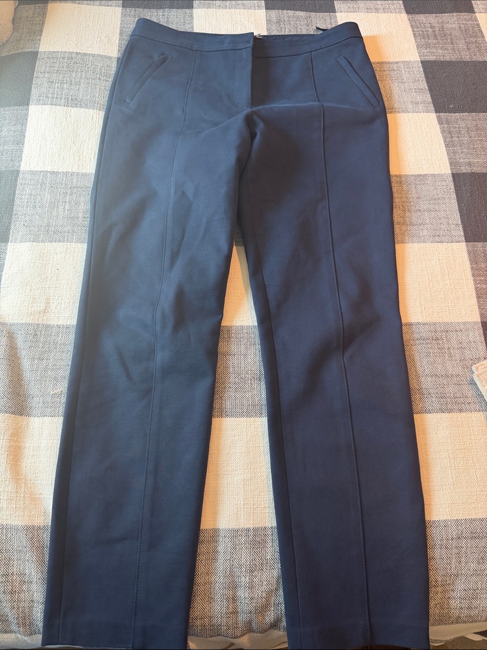 Tory Burch Navy Straight-Leg Pants